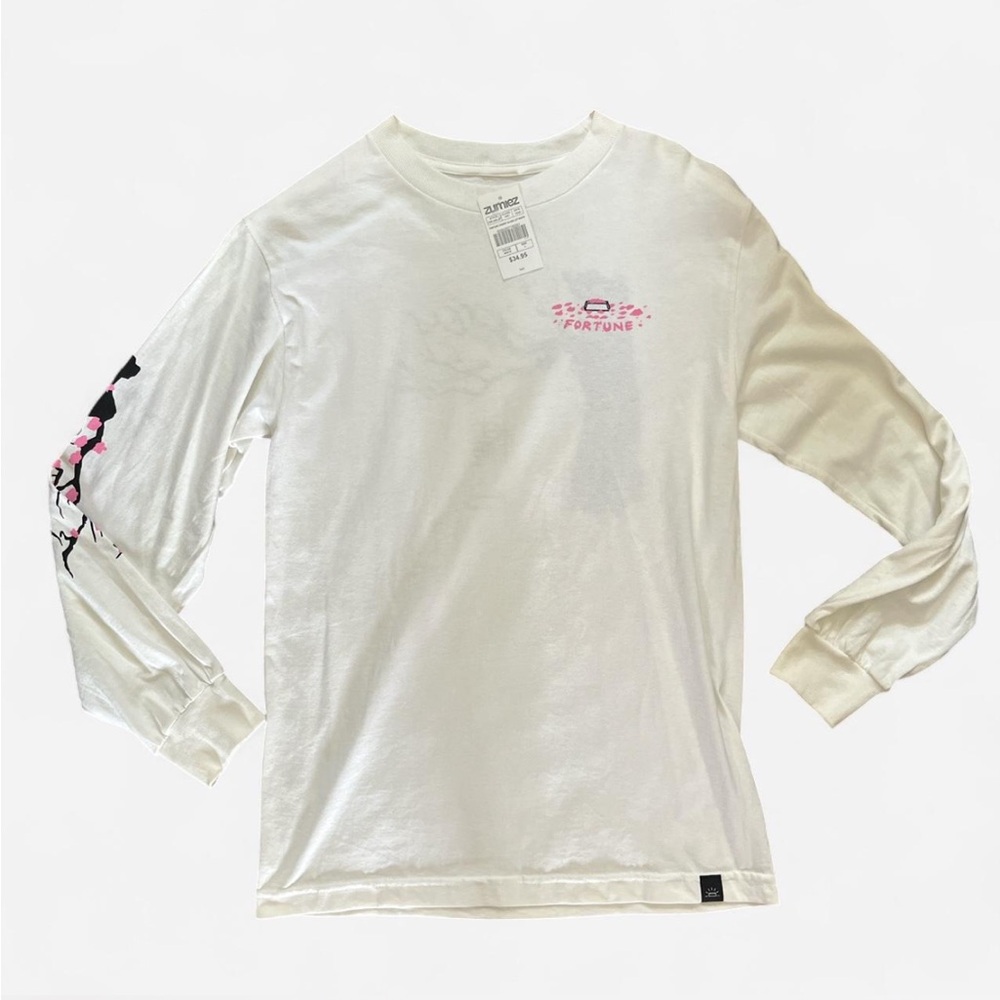 Fortune - Men’s Zumiez Cherry Blossom Long Sleeve White Shirt